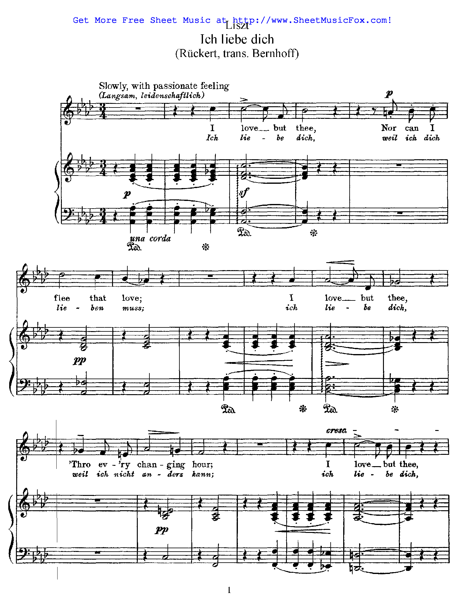 Ich liebe dich, S.315 (Liszt, Franz) sheet music.